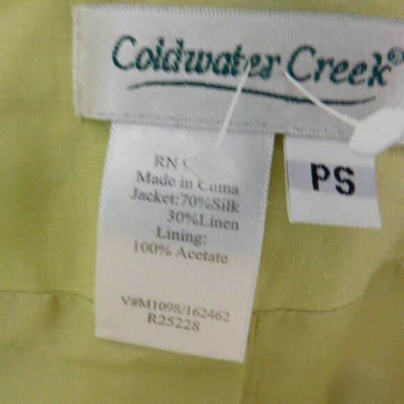 NEW Coldwater Creek Silk Linen Blend Open Jacket Sz S Petite Pockets Lined - Picture 3 of 5